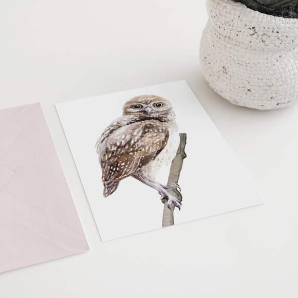Owl Wall Art Watercolor Illustration Print Poster Card Unframed - Picture 7 of 7